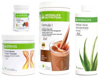 Herbalife Nutrition Formula 1 Chocolate Flavor+ Protein + Aloe concentrate + Afresh Tulsi Protein Shake