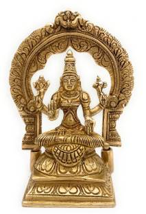 Bhunes Brass Mookambika Devi Idol Parvathi Devi Statue Adi Parashakti Durga Murti Decorative Showpiece  -  18 cm