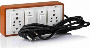 IPY Home fiber board with 2 Socket 2 Switch with Main Lead 2  Socket Extension Boards