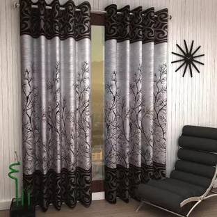 STAMEN 153 cm (5 ft) Polyester Semi Transparent Window Curtain (Pack Of 2)