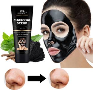 INTIMIFY Activated Black heads removal Mask, Charcoal Peel off Face Mask For Men & Women,