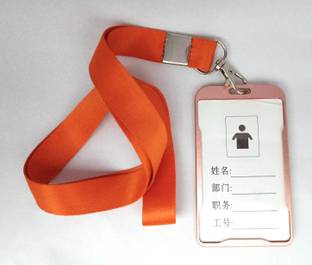 elegante Aluminum ID Badge Holder, Lanyard