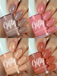 GIFTY No Toxin Nail Lacquer (Wedding Combo) Pack of 4 (8mlX4) Sista Squad Coco,Be Bold,Bubbly Champagne,Strong As Coffee