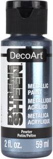DecoArt Extreme Sheen Metallic Acrylic Paint - 59 ML (2Oz)- Pewter (12)