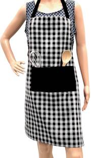 Feather Green Cotton Home Use Apron - Free Size