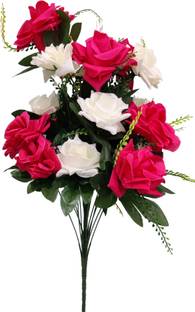 DEVBHOOMI Pink Rose Artificial Flower
