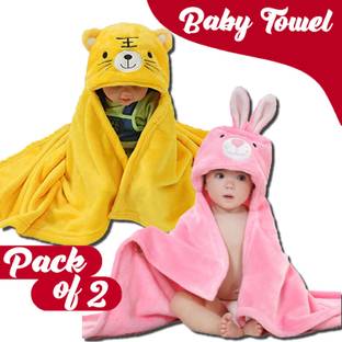 Pandaoriginals Light Pink, Light Yellow Free Size Bath Robe