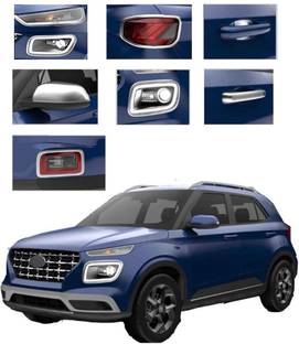 Autxin Exterior Chrome Accessories Combo Kit for Venue (2019-Present) Set of 18Pcs Chrome Hyundai Venue SX 1.0 (O) Petrol Side Garnish