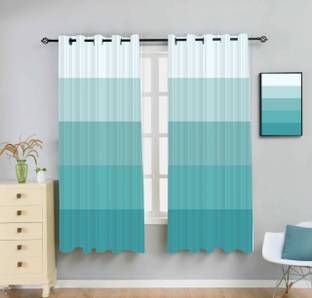 Newturn 155 cm (5 ft) Polyester Room Darkening Window Curtain (Pack Of 2)