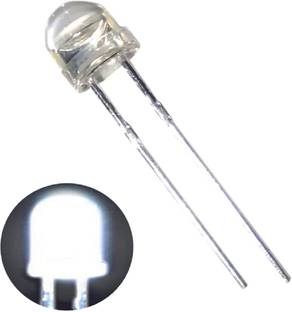 Wizzo (100 Pieces) 5MM STRAW HAT 0.75 Watt Super Bright Cool White Transparent Led Light Electronic Hobby Kit