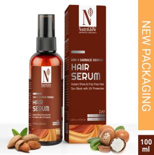 Nutriglow Advanced Organics Dry & Damage Repair Hair Serum/Instant Shine/Fizz-free hair/No Parabens