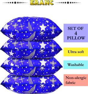 ERANC Polyester Fibre Abstract Sleeping Pillow Pack of 4
