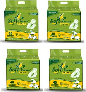 soft & secure Sanitary Pad 4 Pack Of 160 Pads Sanitary Pad
