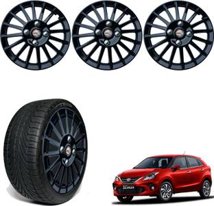 WolkomHome Car Wheel cap, Hub Cap 15 Inch Wheel Cover Multi Spike Full Black CS192 Wheel Cover For Toyota Glanza G CVT