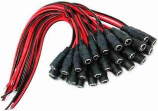 WHO DC PIN FeMale Power Cord 25 Pic ( Red black), 0.25 m Power Cord Connector Wire Connector