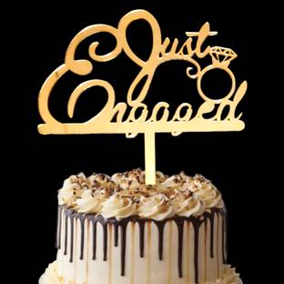 Party Decorz Just Engaged Cake Topper| Engagement Cake Topper