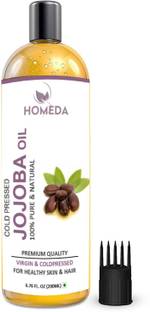 Homeda Cold Pressed Jojoba Oil for Face, Hair, Skin - 100% Pure, Virgin & Unrefined