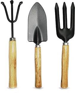 जेटफायर Gardening Mini Tools Set - 3-Pieces, Garden Tool Wooden Handle गार्डन टूल किट