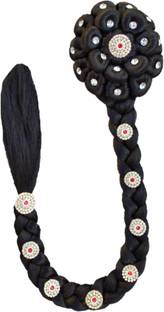 MX WOMEN HAIR STYLE Instant Wedding Juda Choti South Indian Style With Stone Work Hair Extension