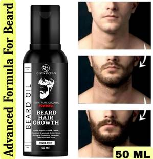 glowocean New & Powerful Beard Growth Formula – For faster and More Beard Growth Hair Oil