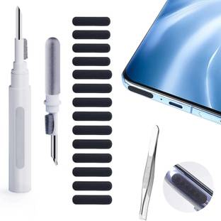 MAK Cleaning Kit Accessory Combo for 3 in 1 Earphone Cleaning Pen, Speaker Dustproof Net Stickers, for iPhone and Android