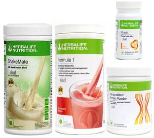 Herbalife Nutrition FORMULA1STRAWBERRY500 PROTIEN 200 GAFRESHENERGYDRINK PEACH 50 +SHAKEMATE 500 G Plant-Based Protein