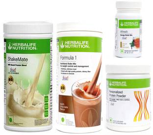 Herbalife Nutrition FORMULA1CHOCOLATE 500 PROTIEN 200 GAFRESHENERGYDRINK TULSI50 +SHAKEMATE 500 G Plant-Based Protein