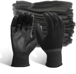 Donizard Multipurpose Daily Use Reusable Washable Grip Coating Anti Cut Resistant PU Nylon, Synthetic  Safety Gloves
