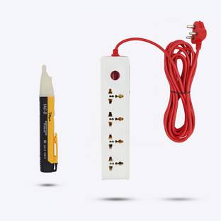 Hillgrove HGCM303M3 Power Extension Board with 4 Socket with Non-Contact Volatge Tester 10 A Four Pin Socket