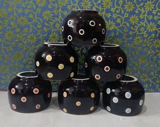 लव अनलिमिटेड black Premium Tea Cups Set of 6 | Coffee Mugs for Home Office बोन चाइना