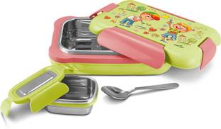 MILTON more meal small green steel lunch 650ml 2 Containers Lunch Box