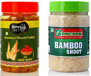 Homcook Bamboo Shoot Bhut Jolokia & Bamboo Shoot From Meghalaya Pickle Combo(Each 240g) Bamboo Pickle