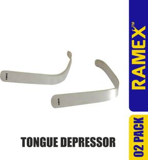 RAMEX Tongue Depressor , L-Shape Tongue Depressor , 2Pc Set Stainless Steel Dental Hand Held Retractor