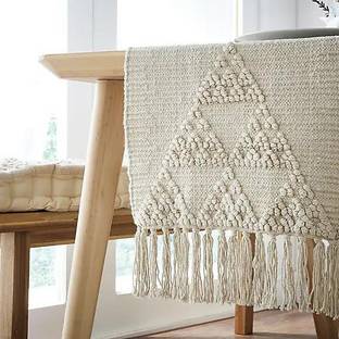 POSHREYA White 182.88 cm Table Runner