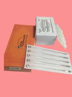 Mumbai Tattoo ORANGE 9F - 9FT COMBO PACK Disposable Flat Shader Tattoo Needles