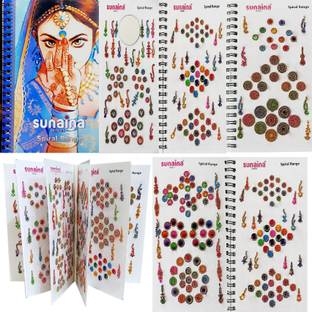 SUNAINA Multicolour Mix Design And Mix Size Long Design Bindi book For Women FOREHEAD Multicolor Bindis