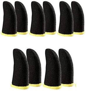 KRIWIN PUBG Finger Sleeve Thumb Grip Sweatproof Smooth ( set of 5) & Responsive Touch Combo Set Designed for Gaming