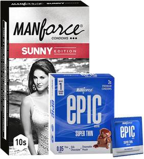 MANFORCE Man force Sunny Edition And Epic Raspberry Disposable Pouch Condom For Men's Condom