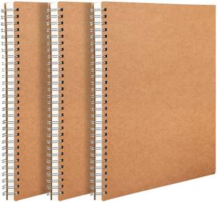 Ahgxg B5 Spiral Lined Journal, Notebook with Kraft Cover, 120 GSM, 120 Pages, B5 Notebook Ruled 120 Pages