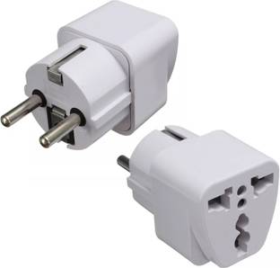 WOWSOME 2 Adapter For India UK US AU To EU European 2 Pin Power Socket Plug Converter suitable for South Korea, France, Germany, Russia, and many other countries Two Pin Plug