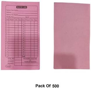 NSSP Paper Attendance Card for Daily Payroll