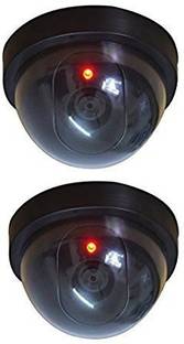 MADDELENA 2 Pcs Dummy CCTV Dome Camera with Blinking Red LED Light Security Camera