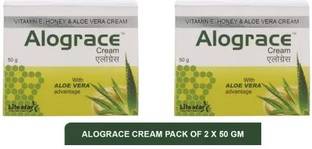 alograce Best Aloe Vera, Vitamin E, Honey Cream (pack of 2) (50+50=100gm)