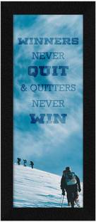 Jitesh Arts Small Size Inspirational Motivational Winners Lucky Quotes Landscape Mountain Digital Reprint 13.5 inch x 6 inch Painting
