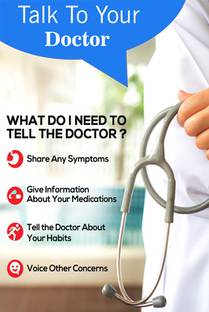 Wall gallery 45.72 cm Talk to your doctor consultant engaged in their health Care Glowing Sticker Self Adhesive Sticker