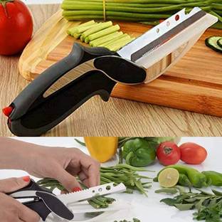 Saule Multipurpose 5 in 1 Smart Knife Cutter & Clever Scissor with Lock System Kitchen Tool Set