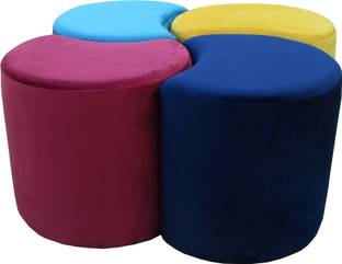 JNCRAFTS Solid Wood Cube Ottoman