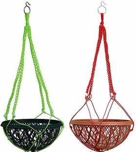 होईवा (Pack of 2) 8 Inch Multi-colour Orchid Spherical Pot प्लांट कंटेनर सेट