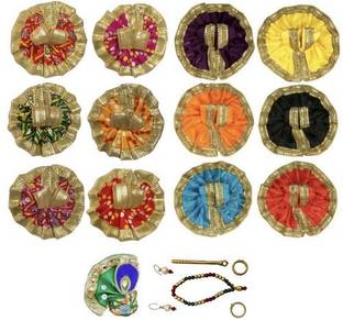 RRR HANDICRAFTS Combo of 12 Stylish Bal Gopal Kanha Laddu Gopal, Poshak 1Jewl set 1Pagdi, Size(0to2) Dress