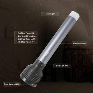 awza 50 Watt Aluminium Body Rechargeable Long Range Upto 1KM 8 hrs Torch Emergency Light